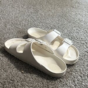 Birkenstock White Slide Sandals